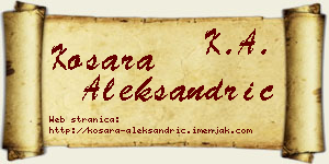 Kosara Aleksandrić vizit kartica